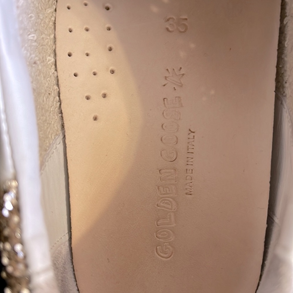 Golden Goose White and Gold Sneakers - Picture 6 of 8
